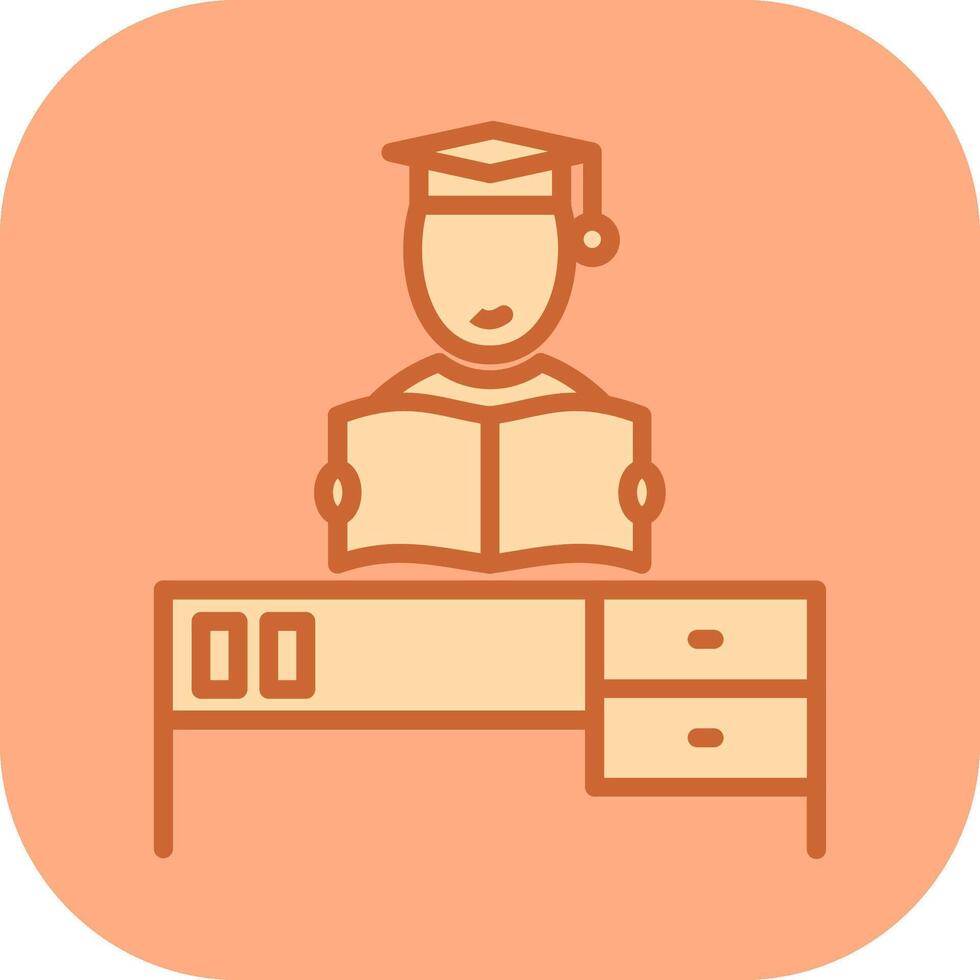 Studying on Desk II Vector Icon