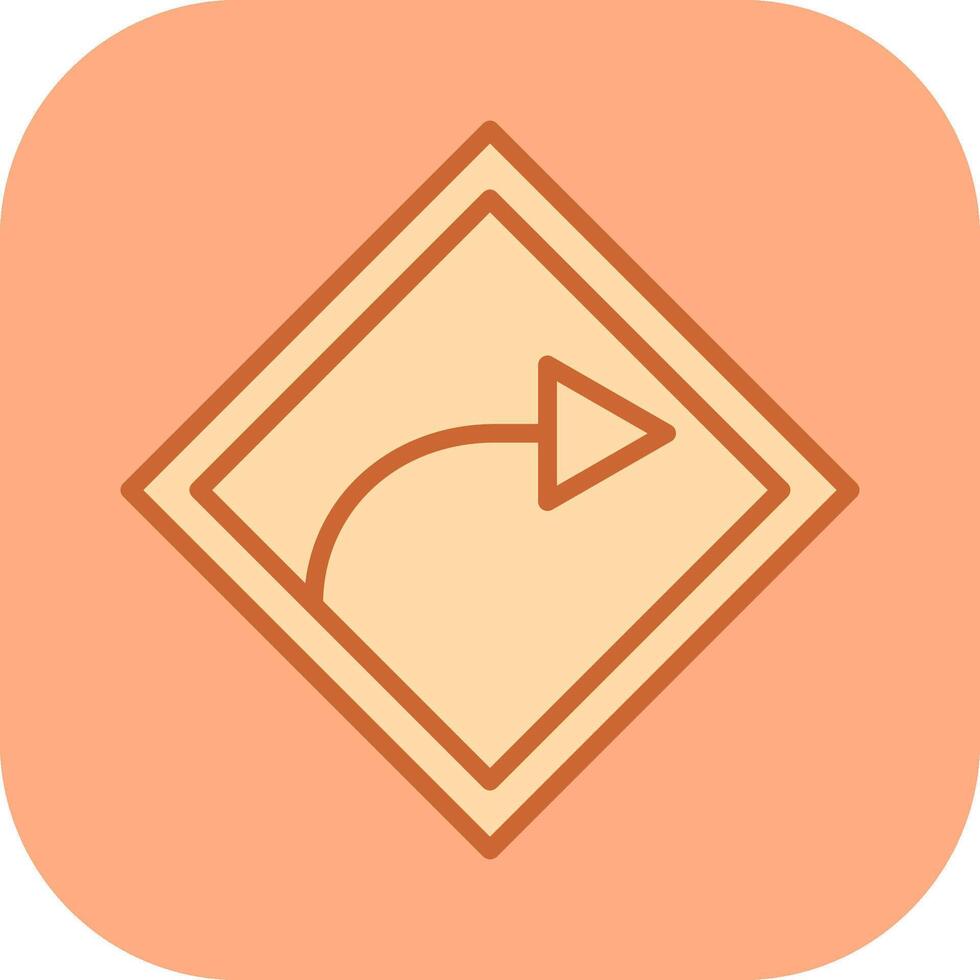 Right Turn Vector Icon