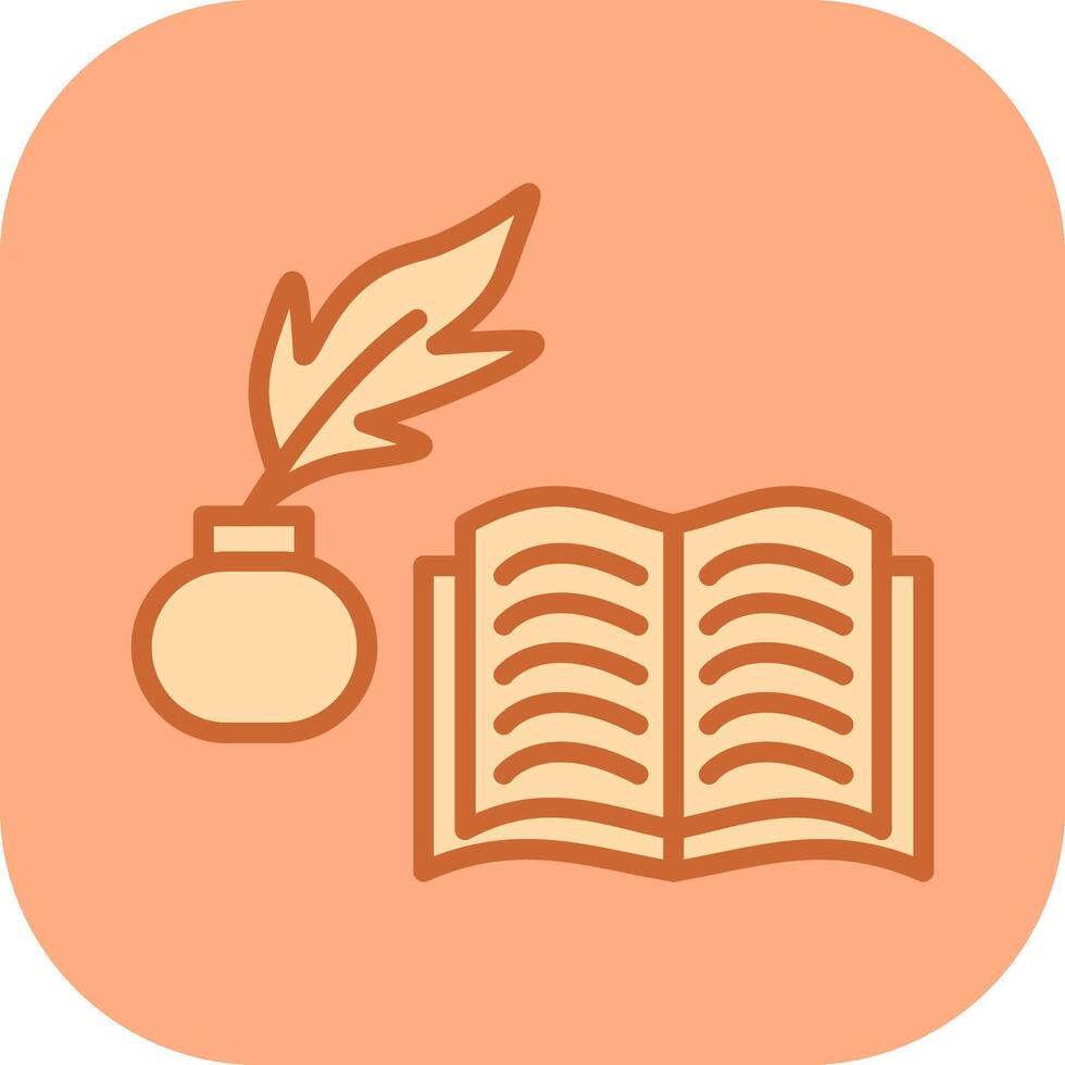 pluma y libro vector icono