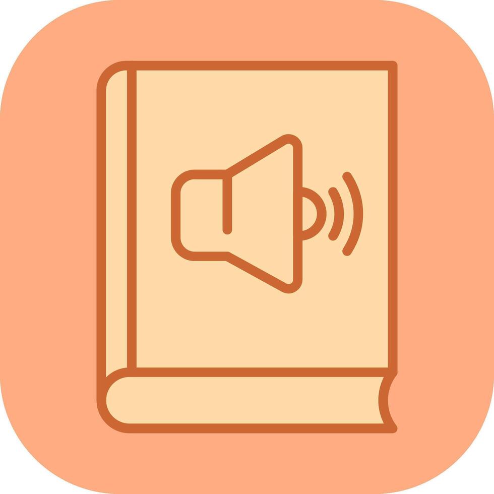 icono de vector de libro de audio