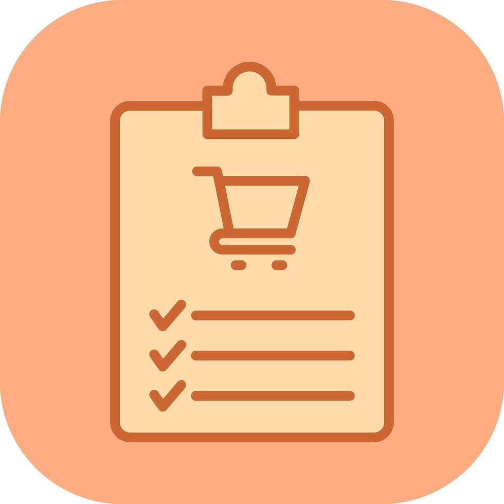 icono de vector de lista de compras