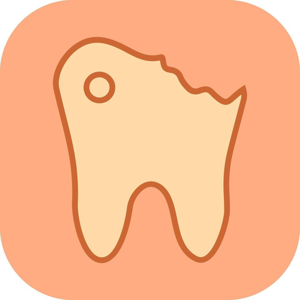 icono de vector de caries