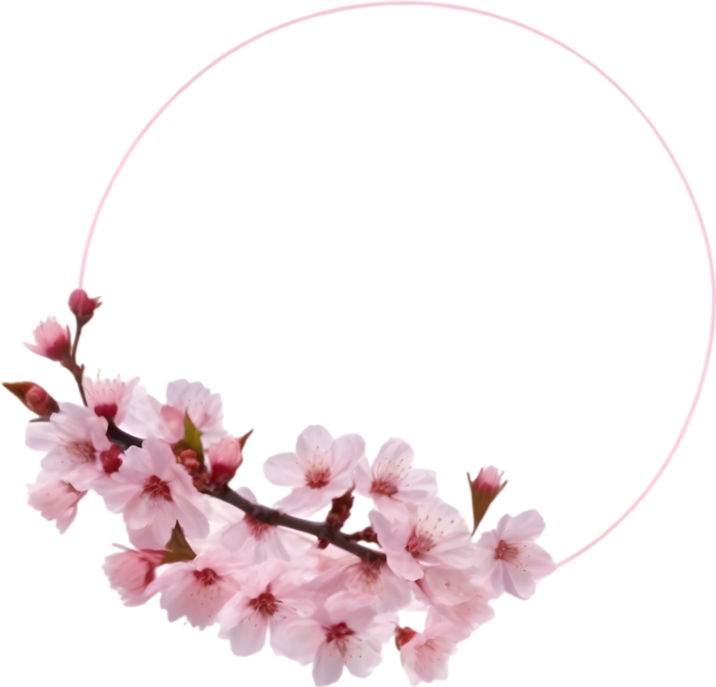 AI generated Watercolor painting of Cherry blossom Floral frame. png