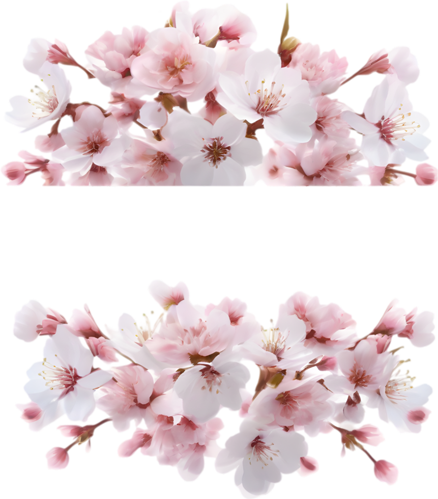 AI generated Watercolor painting of Cherry blossom Floral frame. png