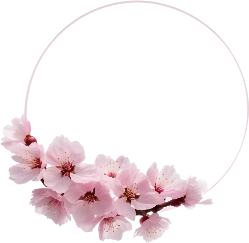 AI generated Watercolor painting of Cherry blossom Floral frame. png
