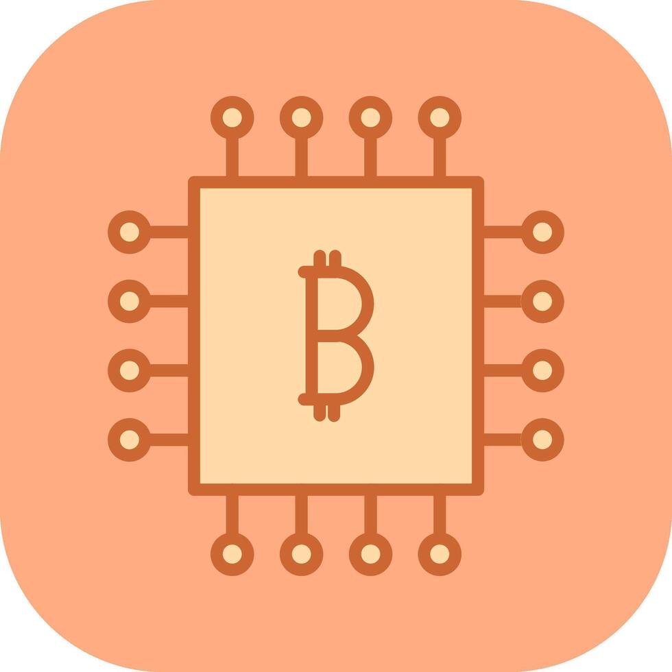 Bitcoin Chip Vector Icon