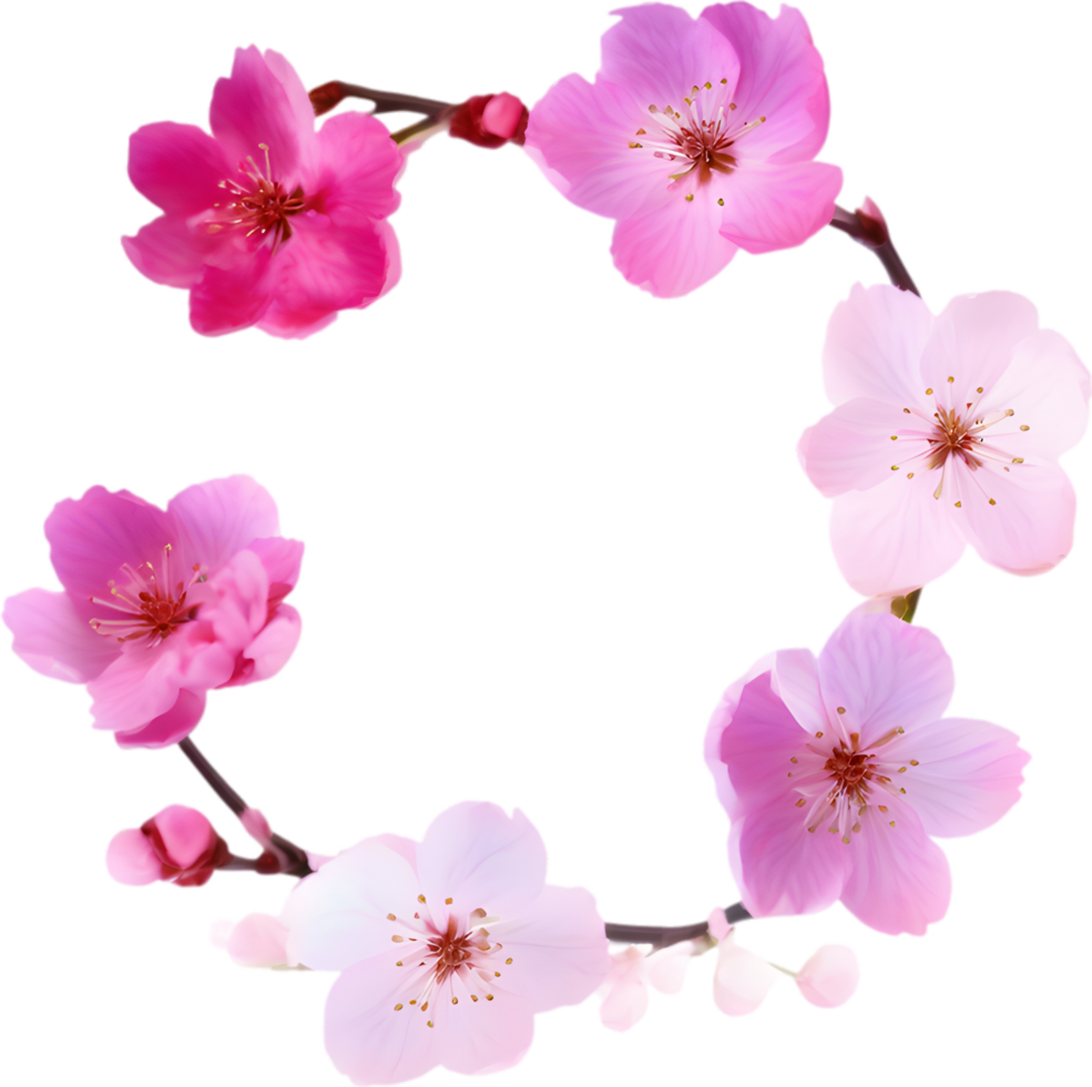 AI generated Watercolor painting of Cherry blossom Floral frame. png