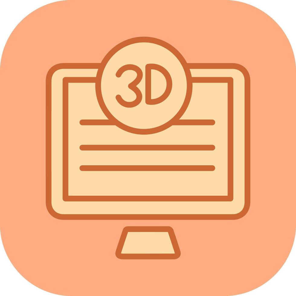 3d calidad pantalla vector icono