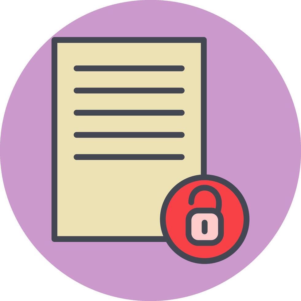 Unlock Documents Vector Icon