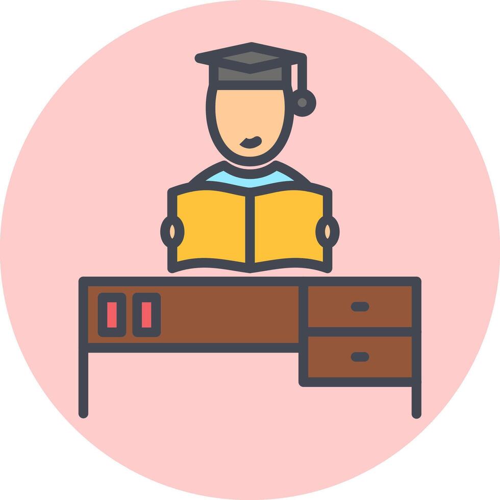 Studying on Desk II Vector Icon