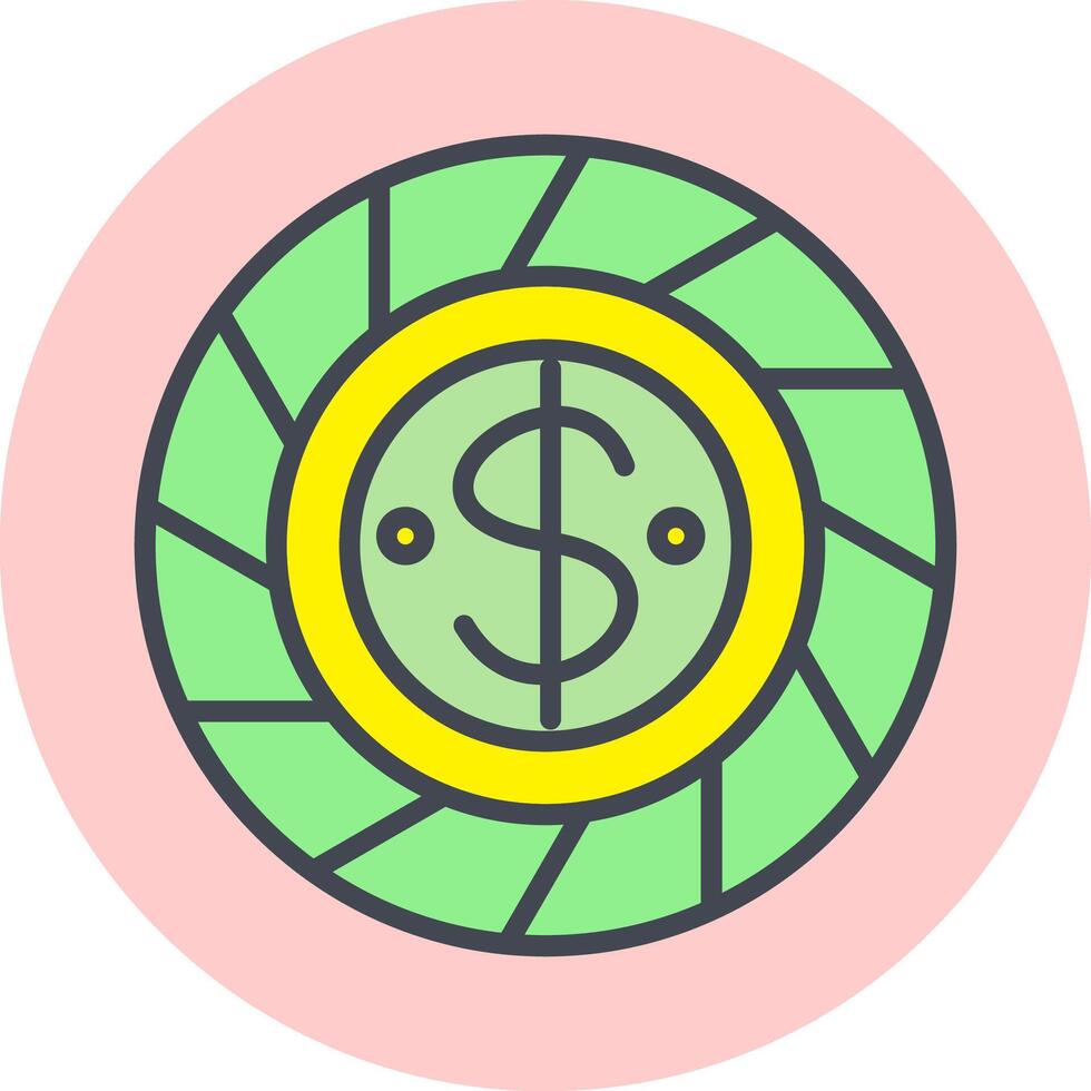 icono de vector de chip de dólar