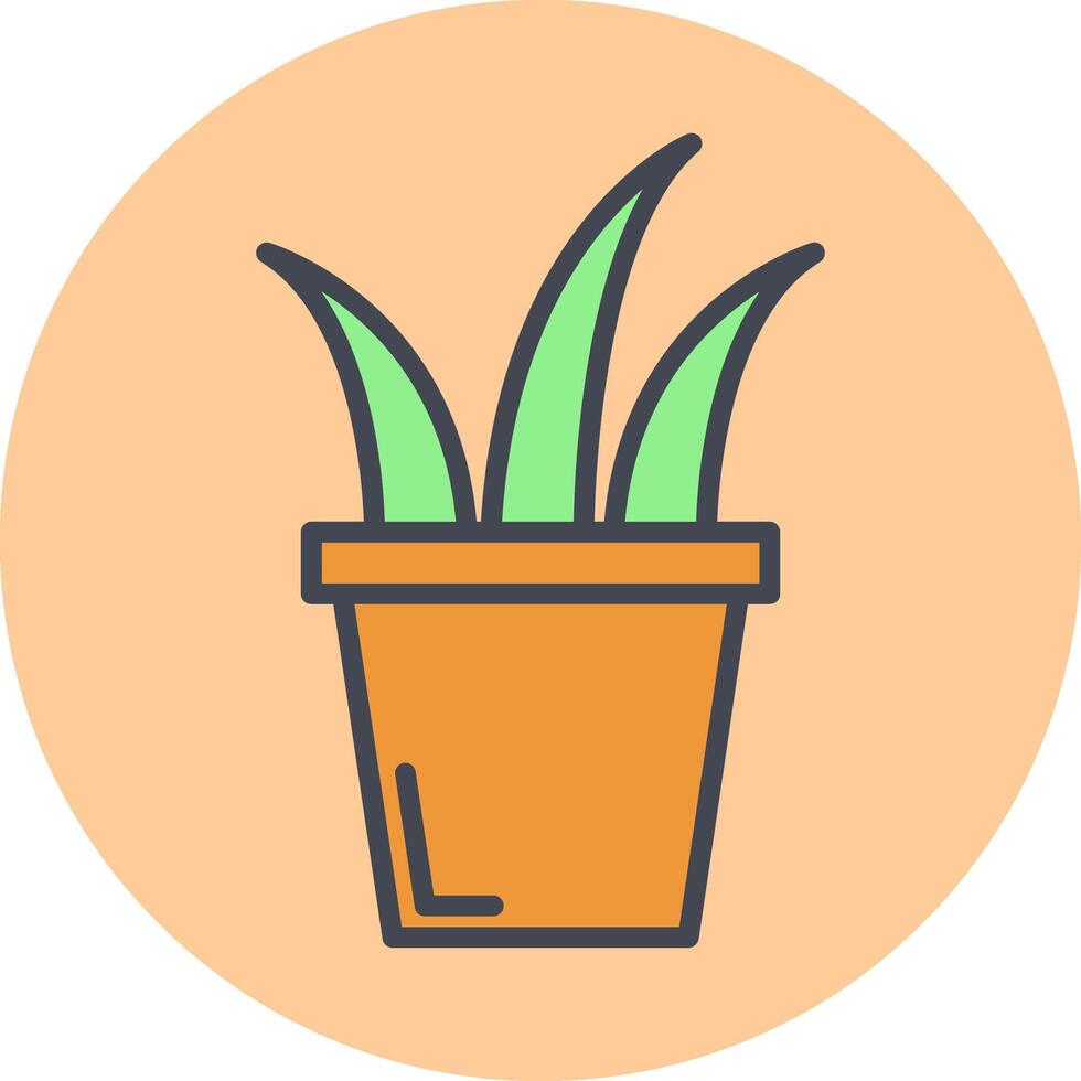 Grass Pot Vector Icon