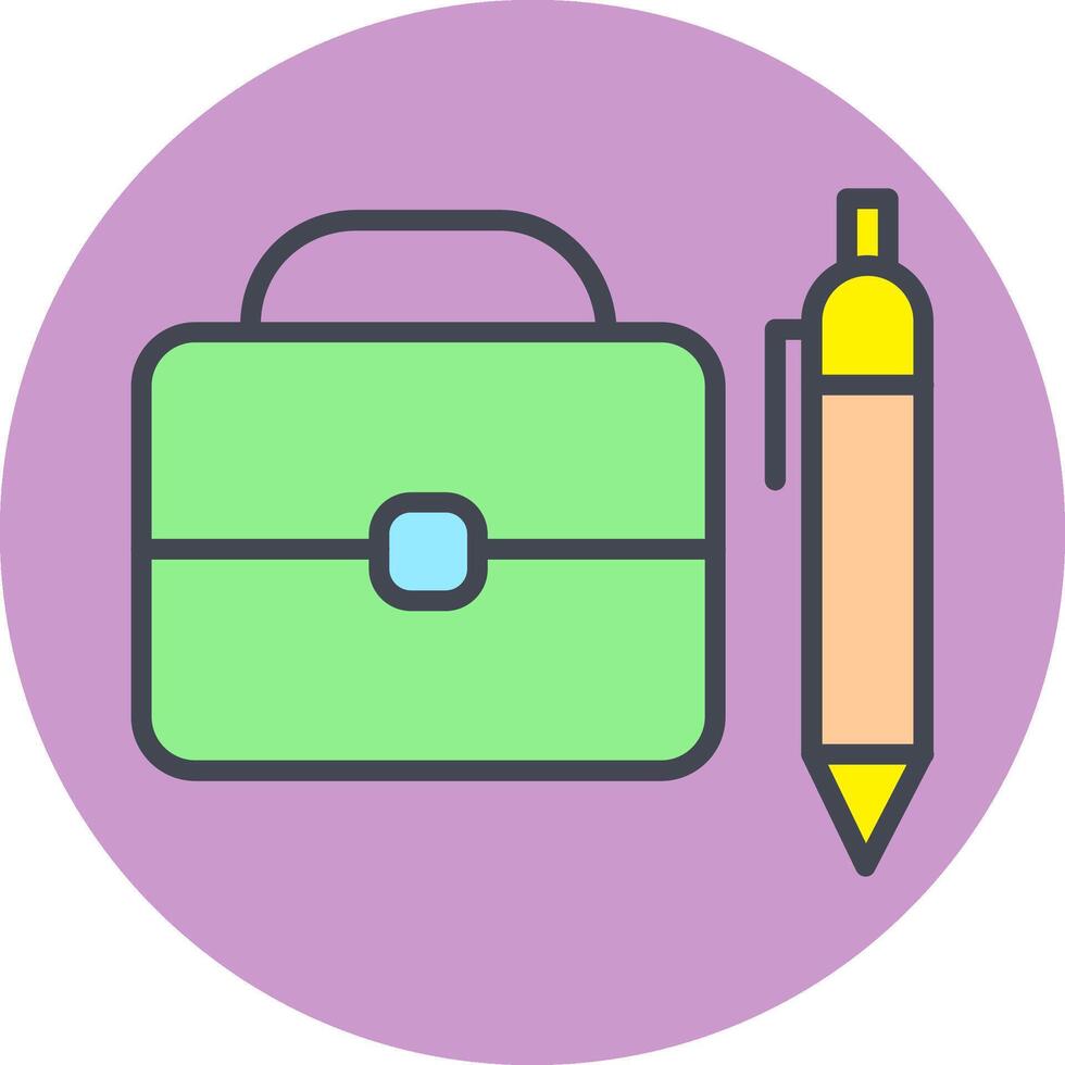 Briefcase and Pen Vector Icon