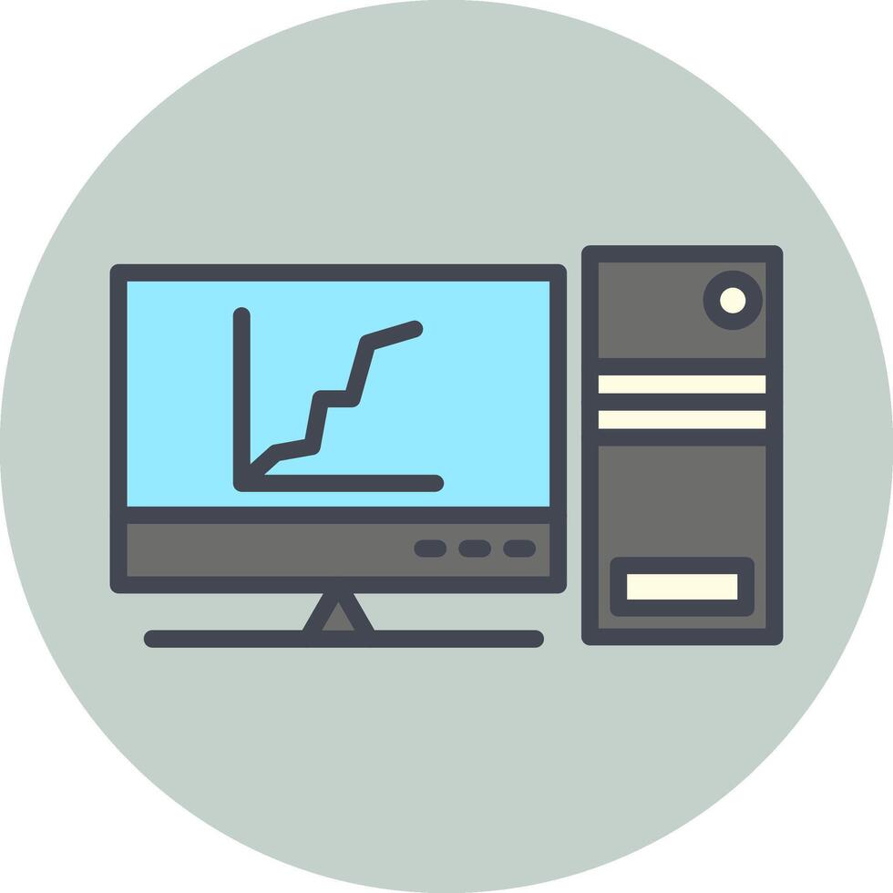 Graph Line Screen Vector Icon