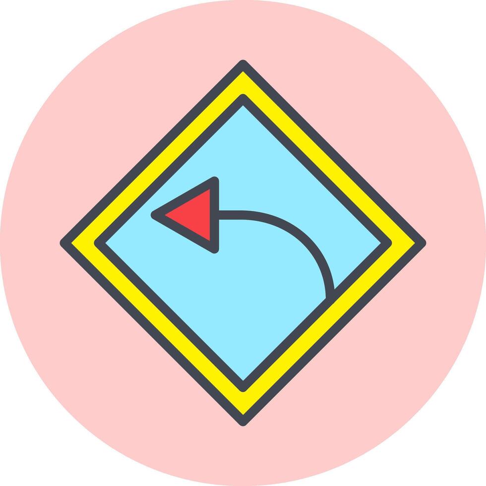 Left Turn Vector Icon