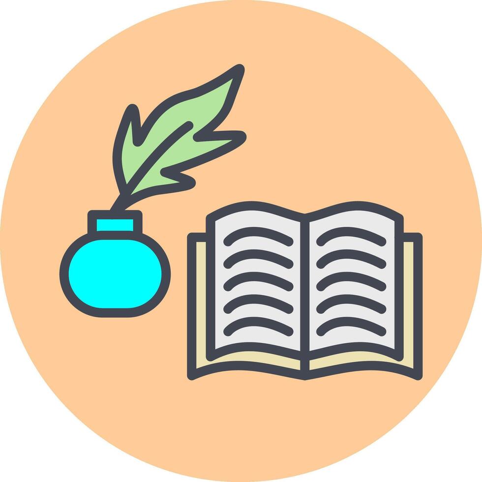 Quill and Book Vector Icon