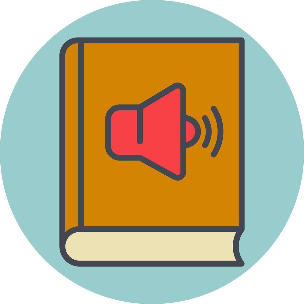 icono de vector de libro de audio