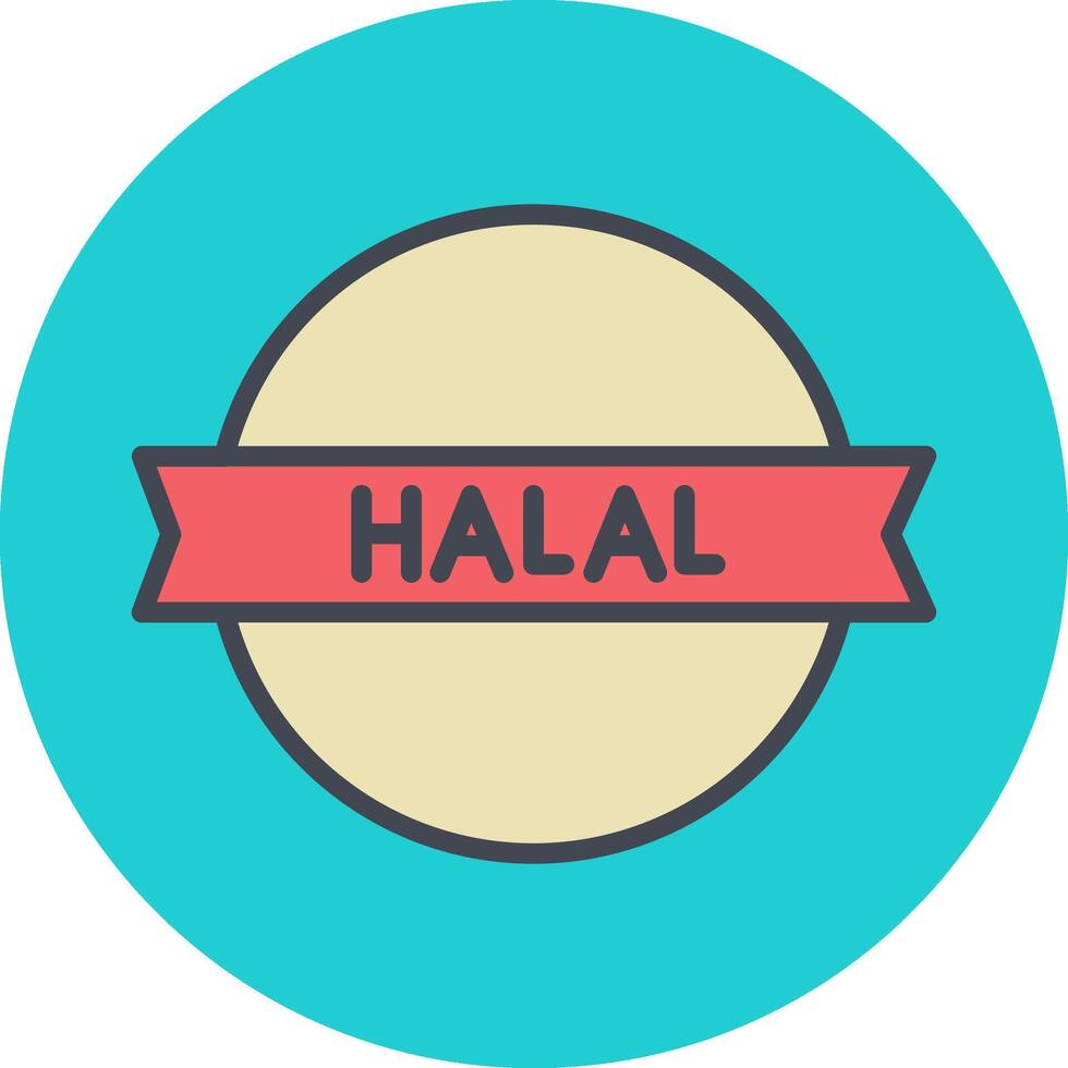 icono de vector de etiqueta halal