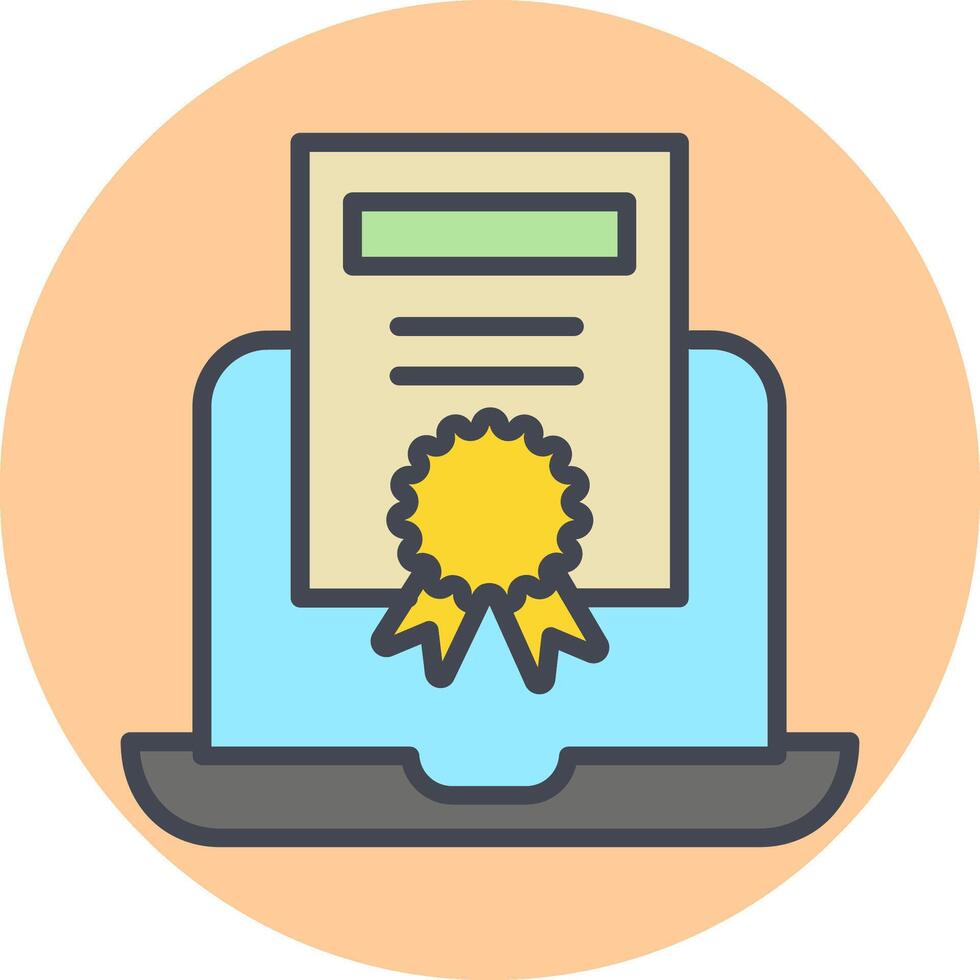 Online Certificate Vector Icon