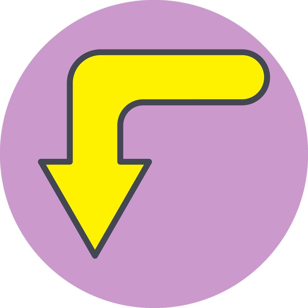 Turn Down Vector Icon