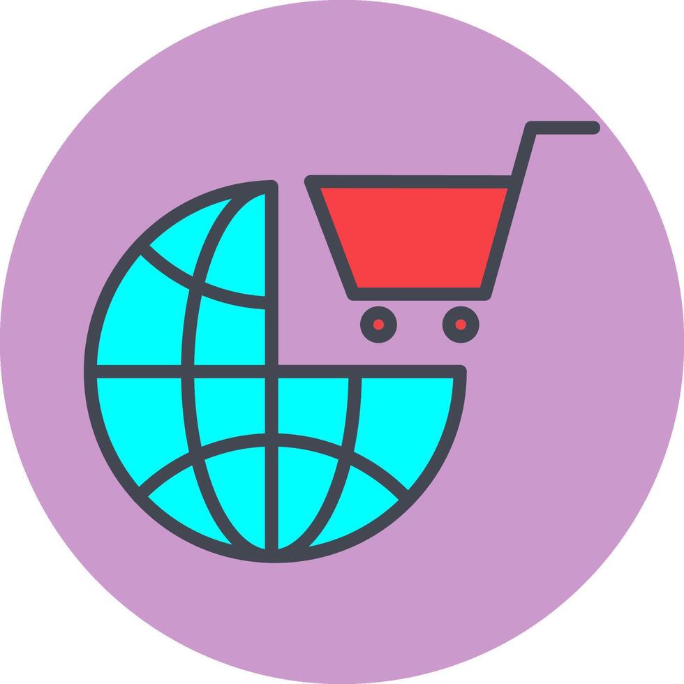 icono de vector de compras del mundo