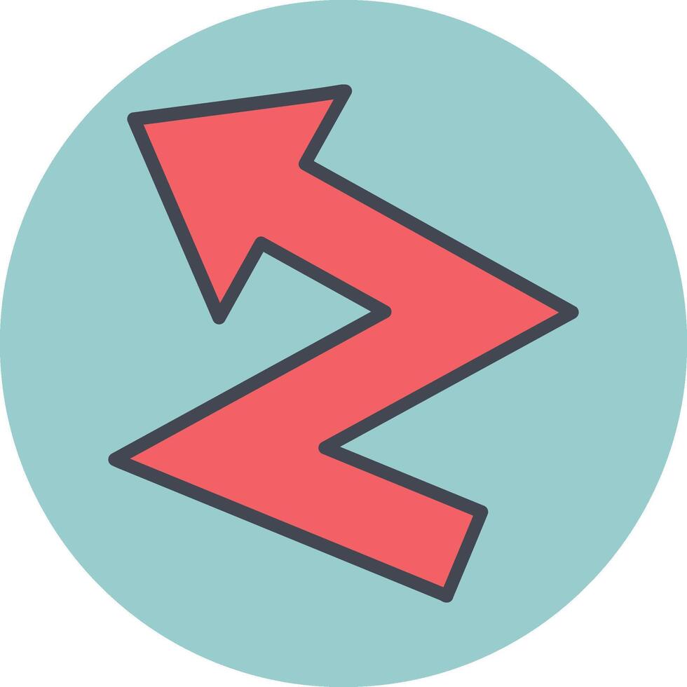 ZigZag Arrow Vector Icon