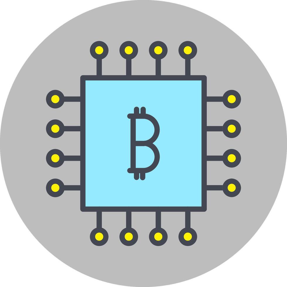 Bitcoin Chip Vector Icon