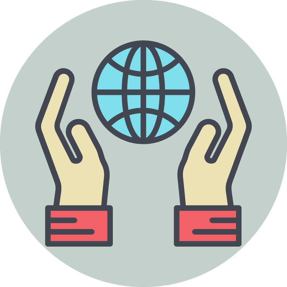Globe Hand Vector Icon
