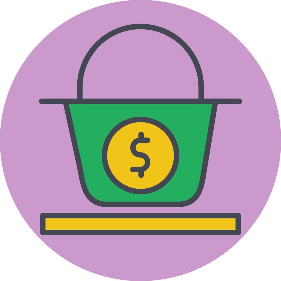 Dollar Basket Vector Icon