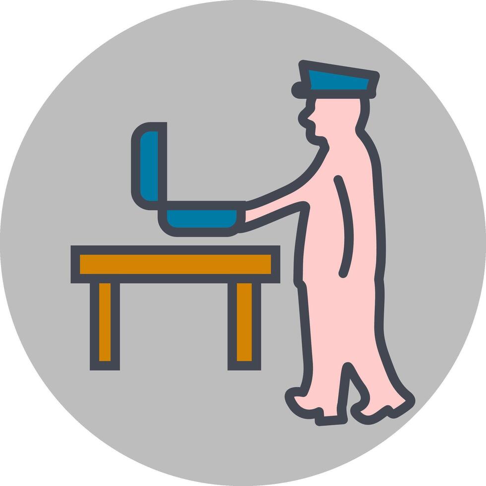 Guard Checking Briefcase Vector Icon