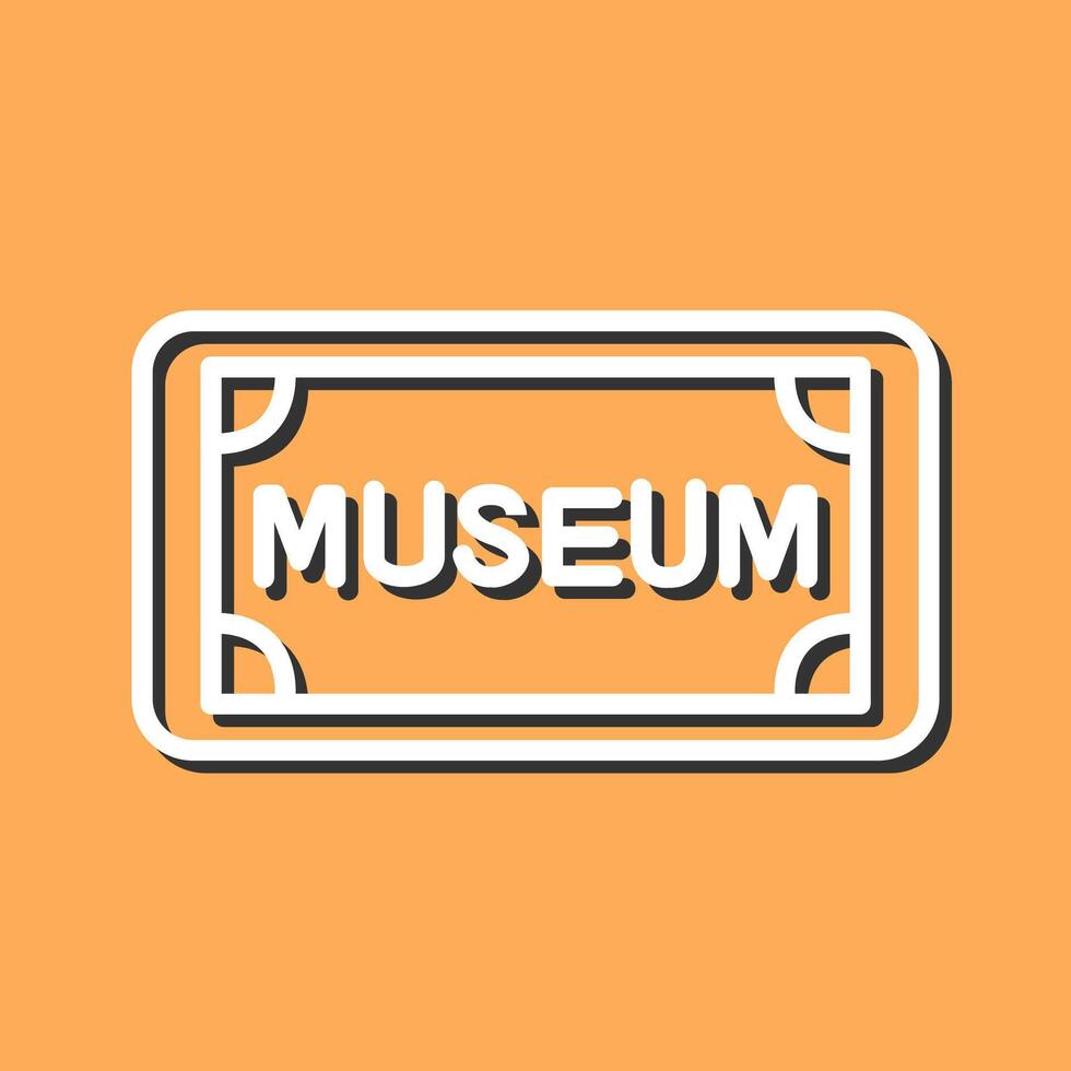 icono de vector de etiqueta de museo