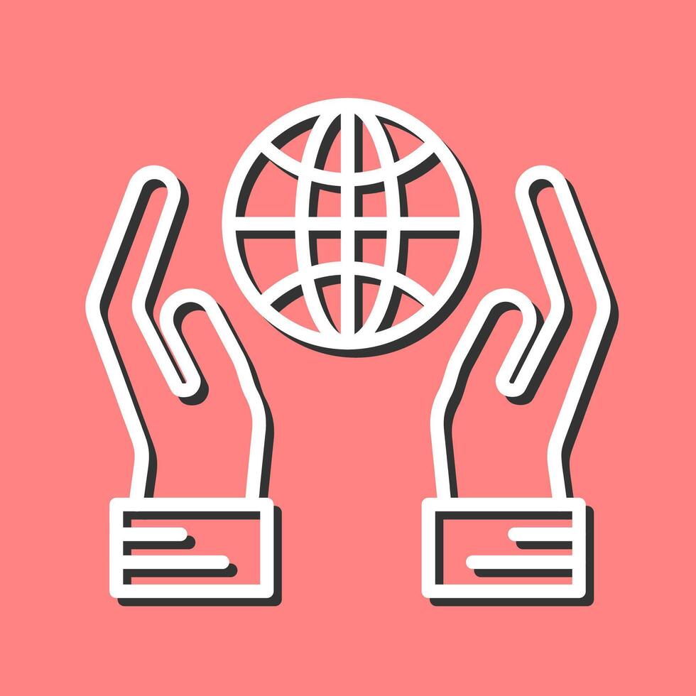 Globe Hand Vector Icon