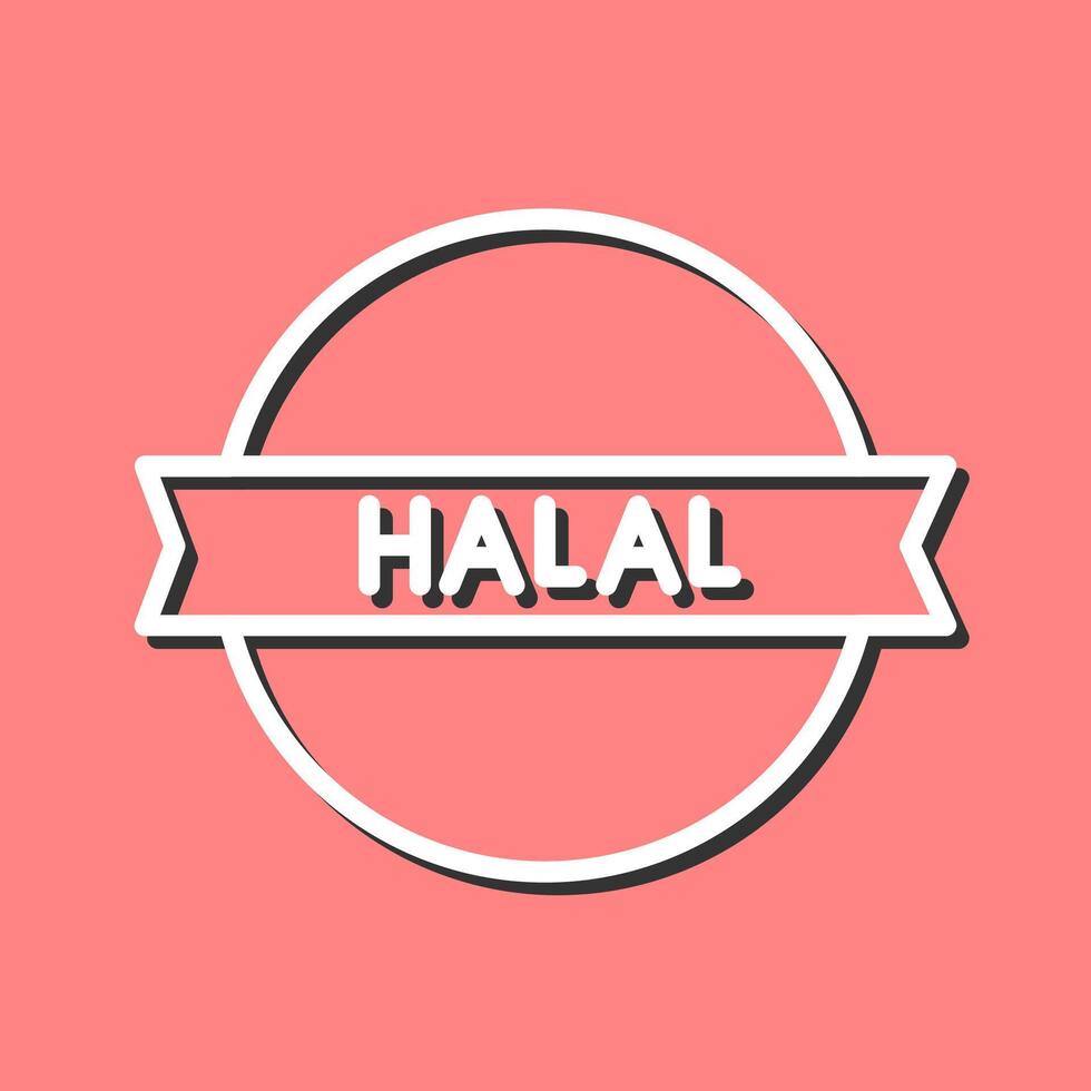 icono de vector de etiqueta halal