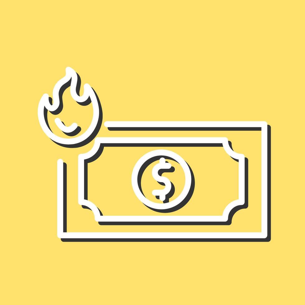 Dollar on Fire Vector Icon