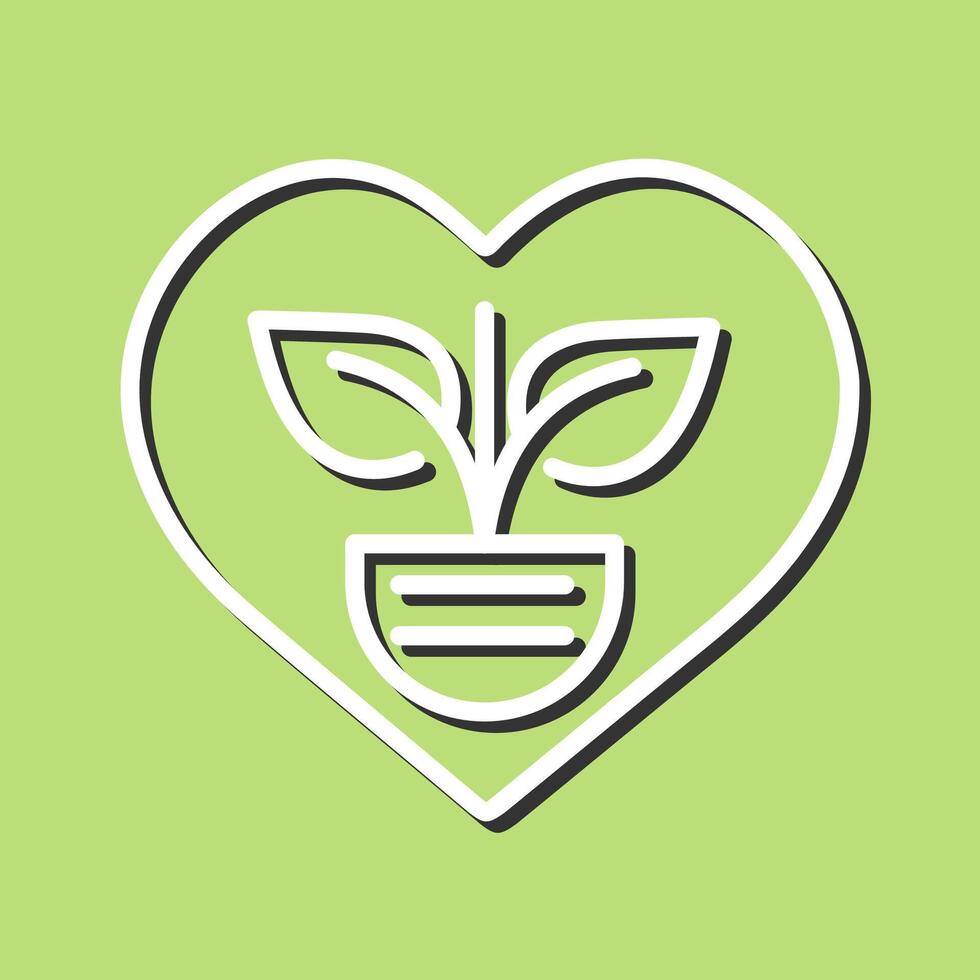 Ecology Heart Vector Icon