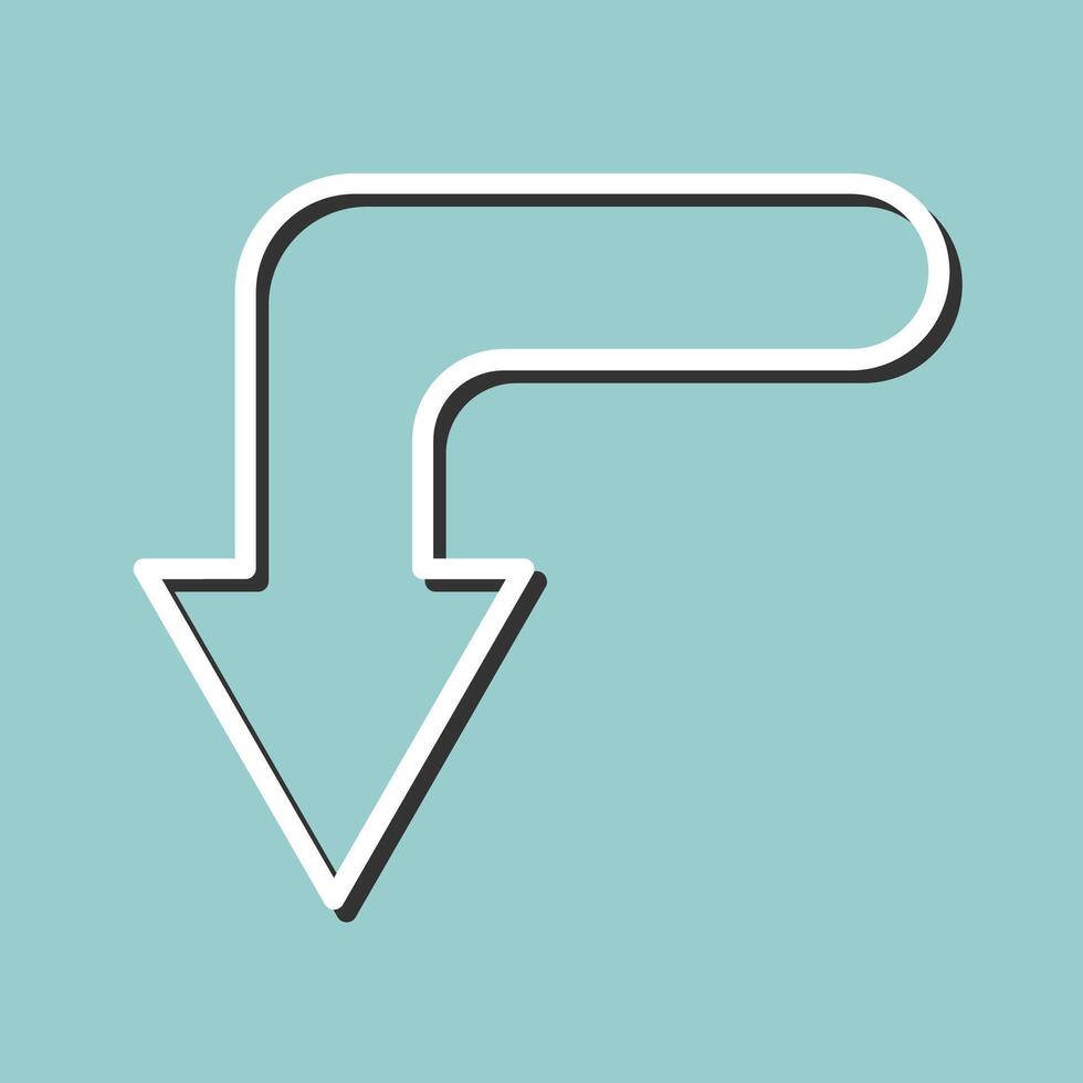 Turn Down Vector Icon