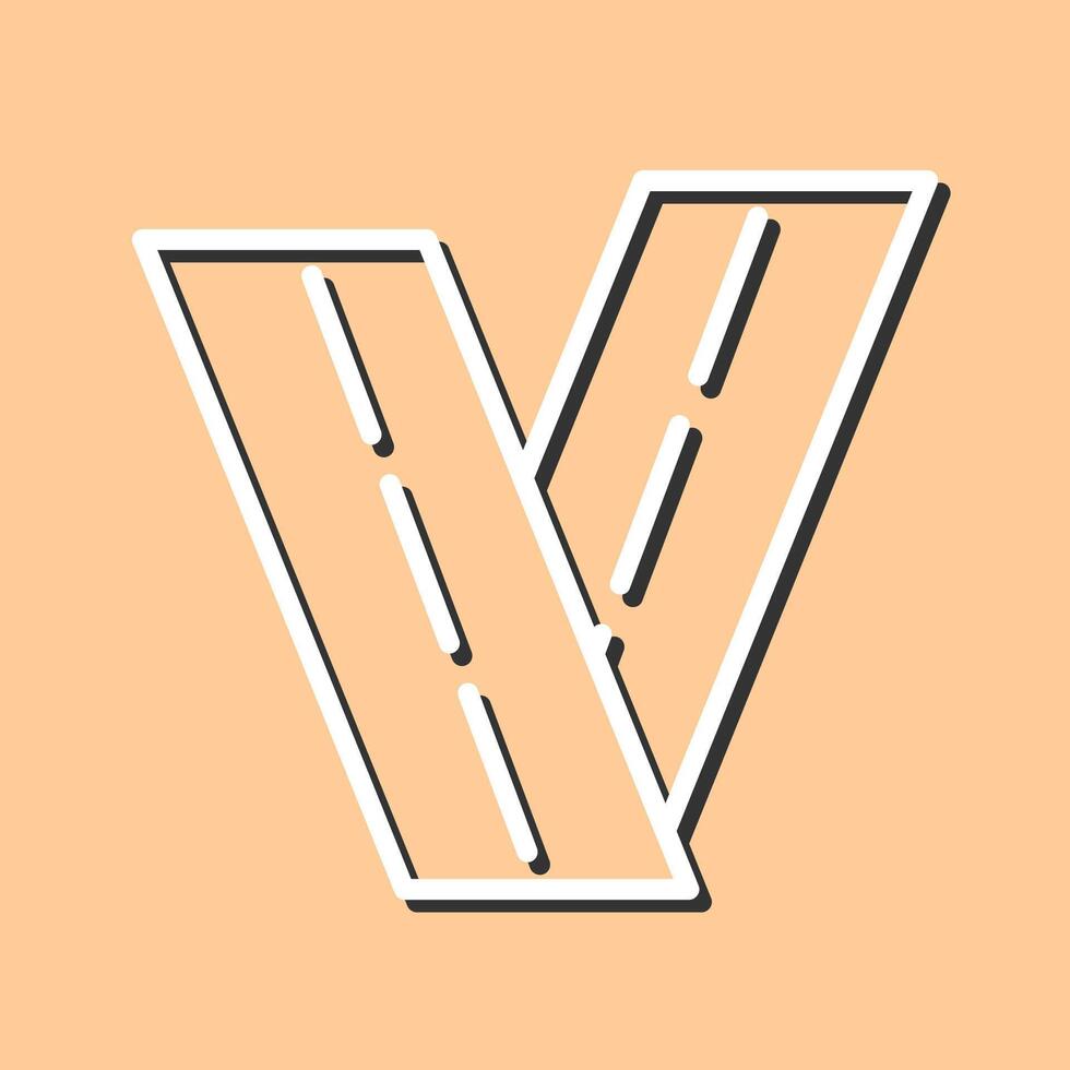 Two Way Road Vector Icon