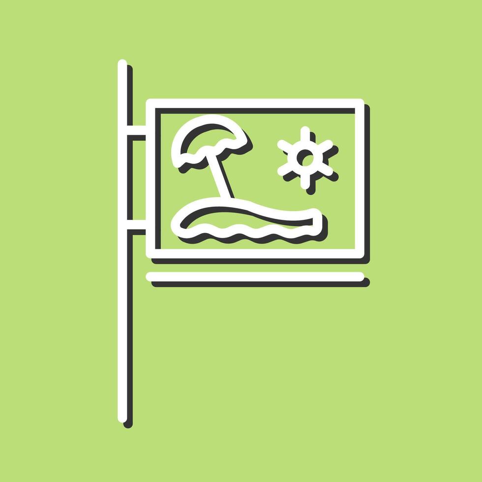 icono de vector de señal de playa