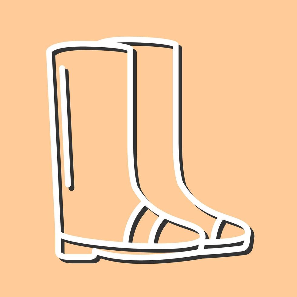 icono de vector de botas de jardinería