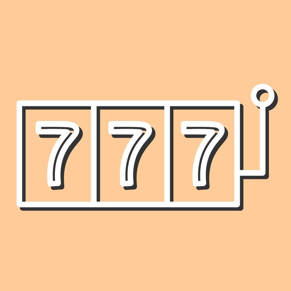 Slot Machine with Sevens Vector Icon