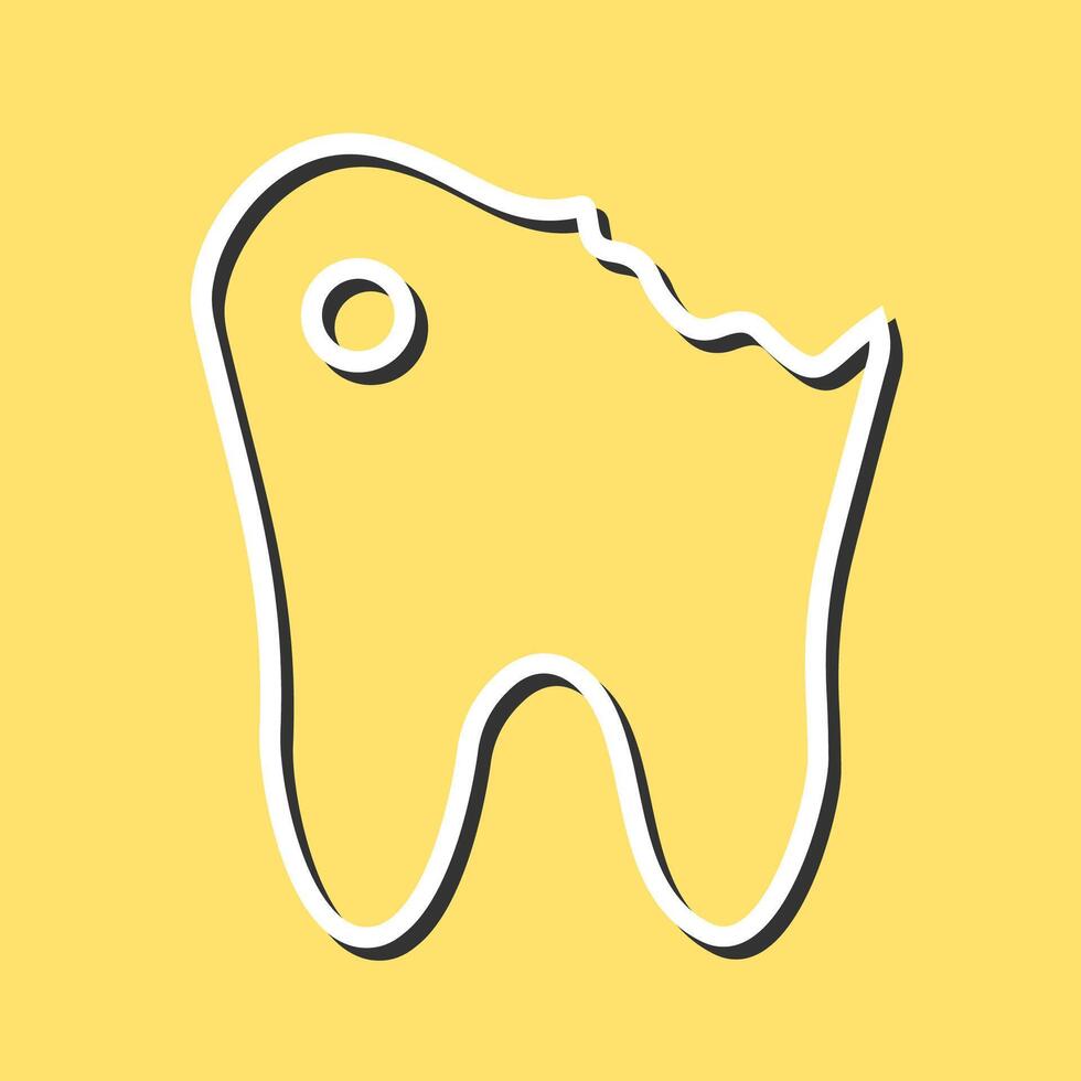 icono de vector de caries