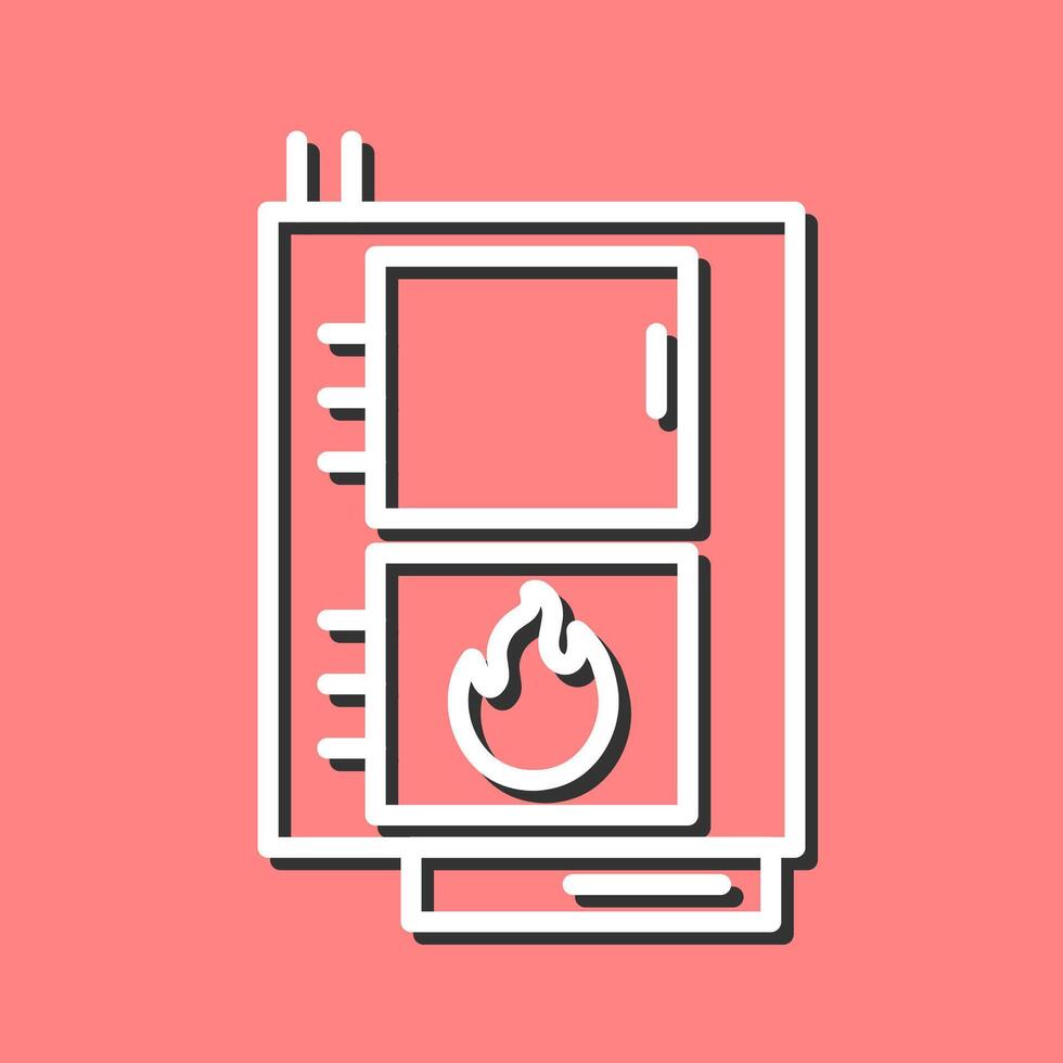 icono de vector de caldera de combustible sólido