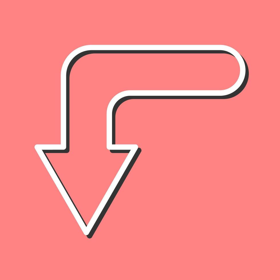 Turn Down Vector Icon