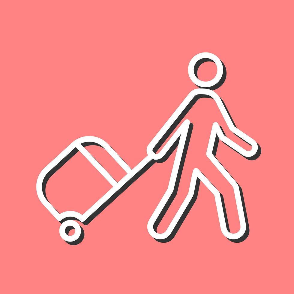 Walking with Luggage Vector Icon