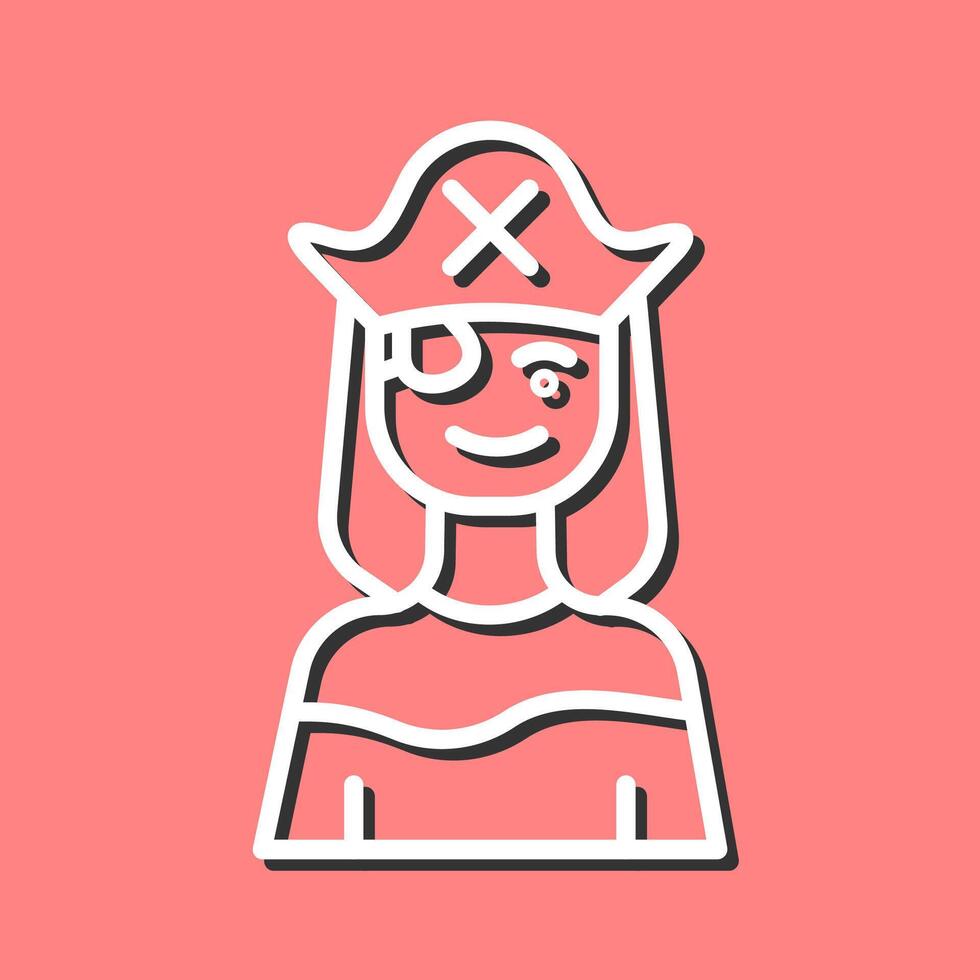 icono de vector de pirata femenino