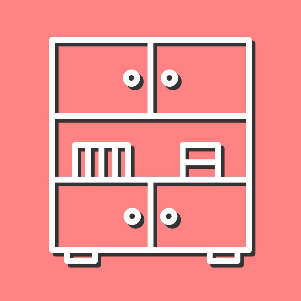 Table with Shelves Vector Icon