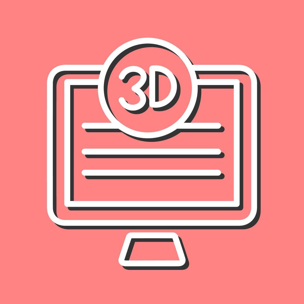 3d calidad pantalla vector icono