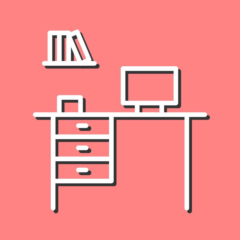 Office Desk Vector Icon