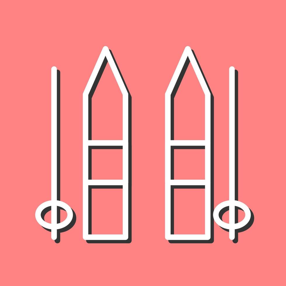 Ski Sticks Vector Icon