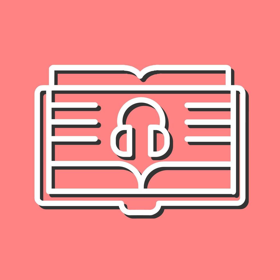 icono de vector de libro de audio